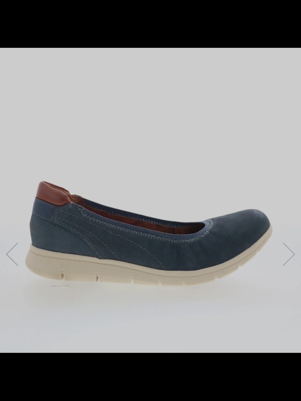 Cobb Hill Lidia Ballet Womens Blue Nubuck Slip On Ballet Flats Shoes Size 8